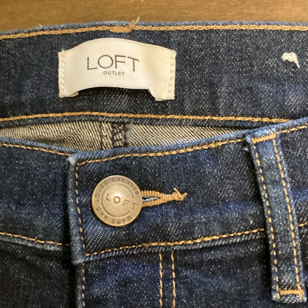 LOFT Outlet 6 Bootcut Jeans Mid Rise Women’s Stretch Dark Wash - Picture 8 of 12